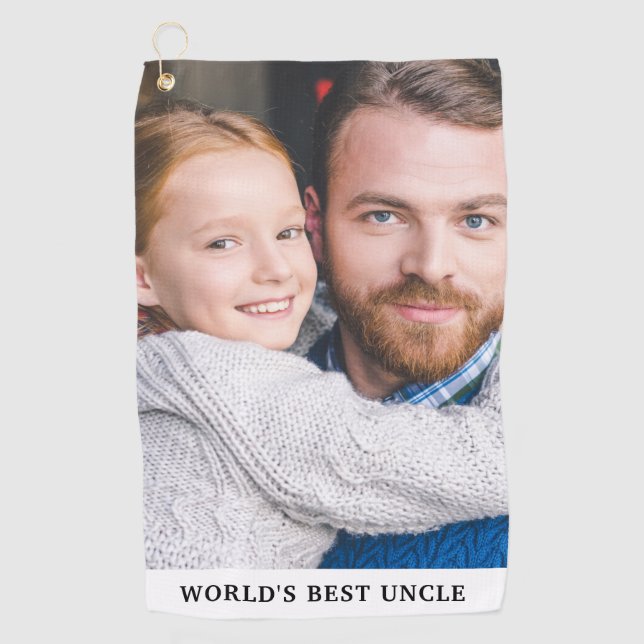 World's Best Uncle Niece Nephew Photo Golf Towel (Front)