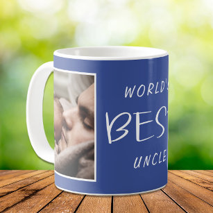 World's Best Uncle Photo Blue Coffee Mug