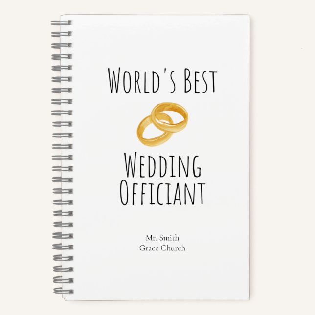 World's Best Wedding Officiant - Spiral Notebook (Front)
