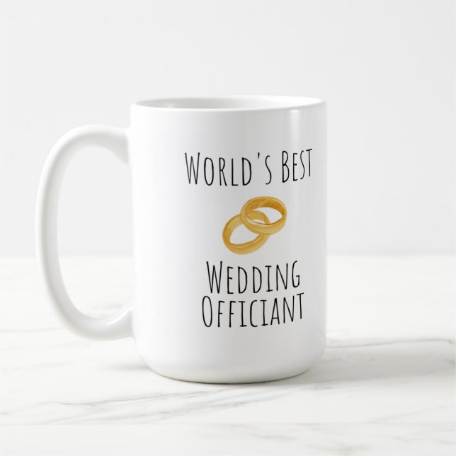 World's Best Wedding Officiant - Thank You Gift Co Coffee Mug (Left)