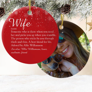 Worlds Best Wife Definition Photo Christmas Ceramic Ornament