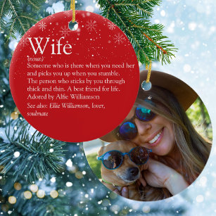 Worlds Best Wife Definition Snowflakes Photo Ceramic Ornament