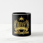 World's Best Wife Fun Gold Black Two-Tone Coffee Mug<br><div class="desc">The perfect gift for the world's best wife. Personalise the name to create a unique gift. A perfect way to show her how amazing she is every day. Designed by Thisisnotme©</div>