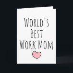 World's Best Work Mum Card<br><div class="desc">Watercolor pink heart world's best work mum card,  which you can easily personalise the inside card message if wanted. A great work mum card for her Valentine's Day,  her birthday and more.</div>