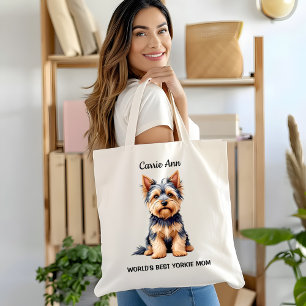 World's Best Yorkie Mum with Picture Tote Bag