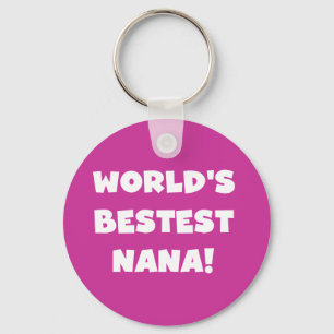 World's Bestest Nana Black and White Tshirts Key Ring