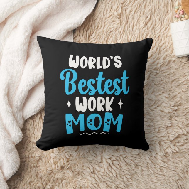 Worlds Bestest Work Mum Gifts For Best Mother Cushion (Blanket)