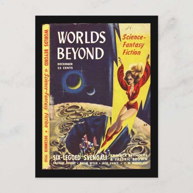 Worlds Beyond v01 n01 (1950-12.Hillman)_Pulp Art Postcard (Front)
