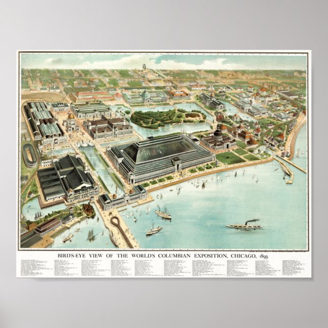 World's Columbian Exposition Bird's Eye View Poster (Front)
