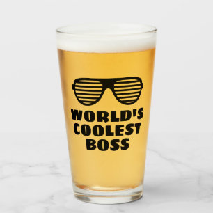 World's Coolest Boss funny beer glass gift