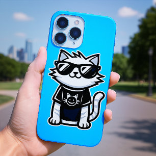 Worlds Coolest Cat with Sunglasses Blue iPhone 16 Case