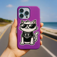 Worlds Coolest Cat with Sunglasses Purple