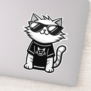 Worlds Coolest Cat with Sunglasses Sticker