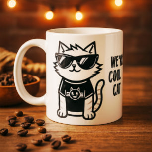 Worlds Coolest Cat with Sunglasses White Coffee Mug