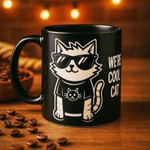 Worlds Coolest Cat with Sunglasses White Mug