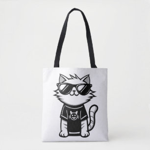 Worlds Coolest Cat with Sunglasses White Tote Bag