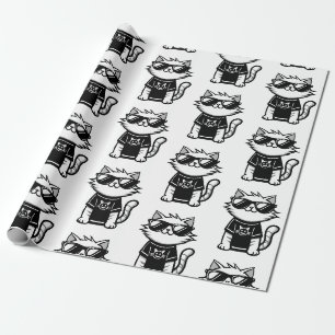 Worlds Coolest Cat with Sunglasses White Wrapping Paper