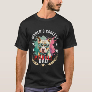 World's Coolest Dog Dad Papa Men Pitbull T-Shirt