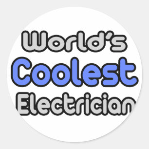 World's Coolest Electrician Classic Round Sticker