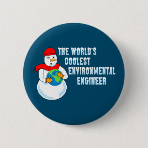 World's Coolest Environmental Engineer 6 Cm Round Badge