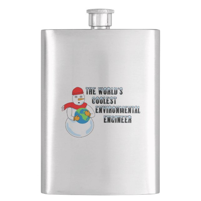 World's Coolest Environmental Engineer Hip Flask (Front)