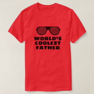 World's Coolest Father funny red t shirt for dad