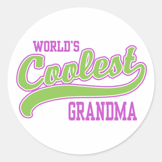 World's Coolest Grandma Classic Round Sticker (Front)