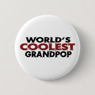 Worlds Coolest Grandpop 6 Cm Round Badge