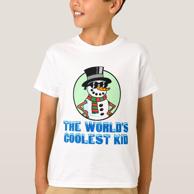 World's Coolest Kid Snowman T-Shirt (Front)
