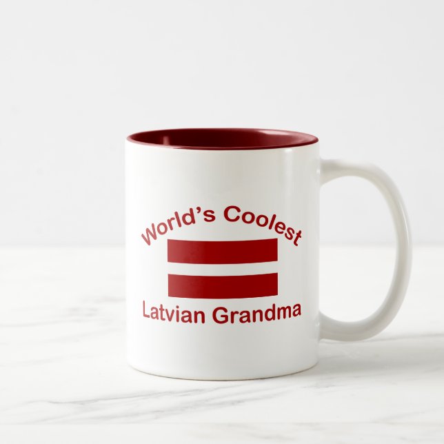 World's Coolest Latvian Grandma Two-Tone Coffee Mug (Right)
