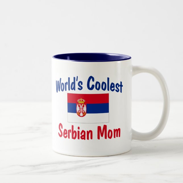 World's Coolest Serbian Mum Gift Two-Tone Coffee Mug (Right)