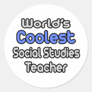 World's Coolest Social Studies Teacher Classic Round Sticker