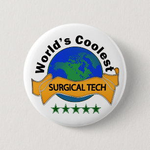 World's Coolest Surgical Tech 6 Cm Round Badge