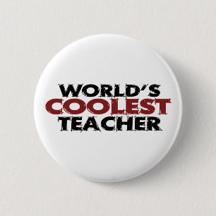 Worlds Coolest Teacher 6 Cm Round Badge