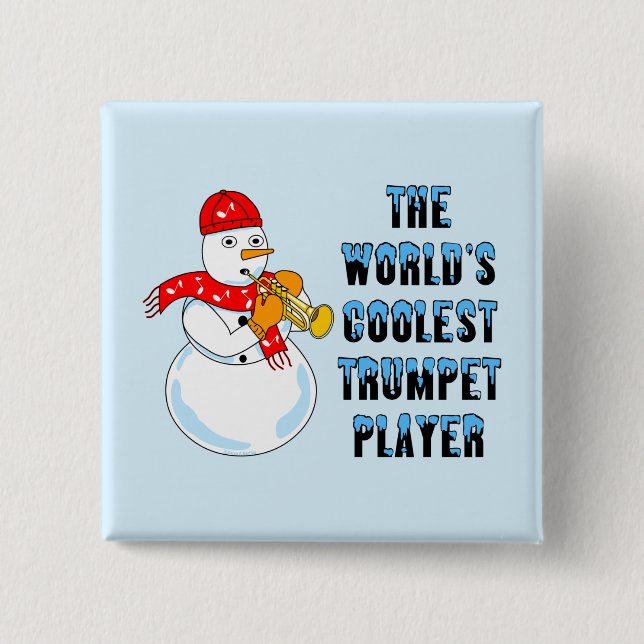 World's Coolest Trumpet 15 Cm Square Badge (Front)