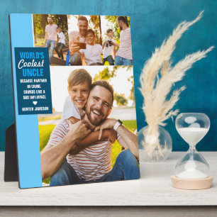 World's Coolest Uncle   Modern Photo Collage Plaque
