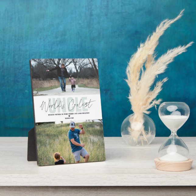 World's Coolest Uncle | Modern Photo Collage Plaque (Side)