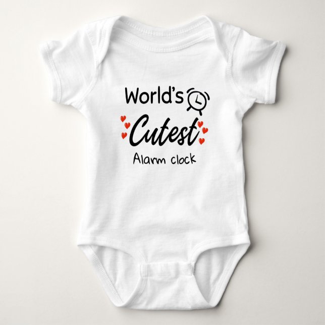 World's Cutest Alarm Clock, funny baby Baby Bodysuit (Front)