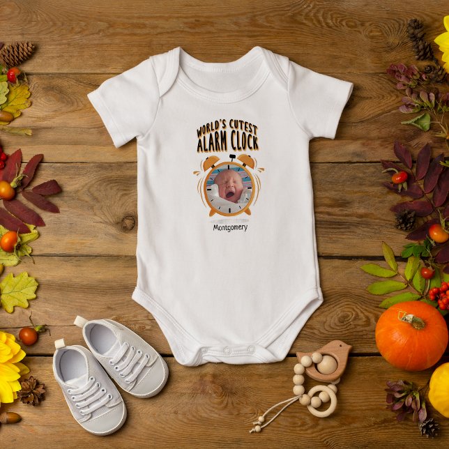 World's Cutest Alarm Clock Photo Baby Bodysuit (Creator Uploaded)