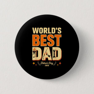 Worlds dad bbq grill humour fathers day 2026 6 cm round badge