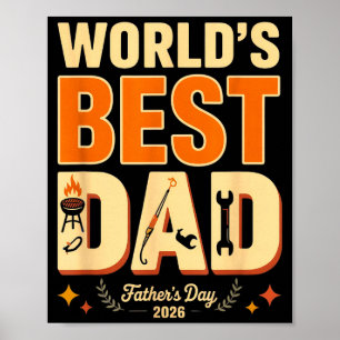 Worlds dad bbq grill humour fathers day 2026 poster