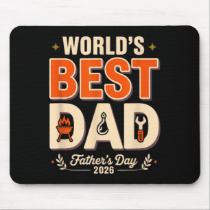 Worlds dad grill master funny bbq humour fathers mouse pad