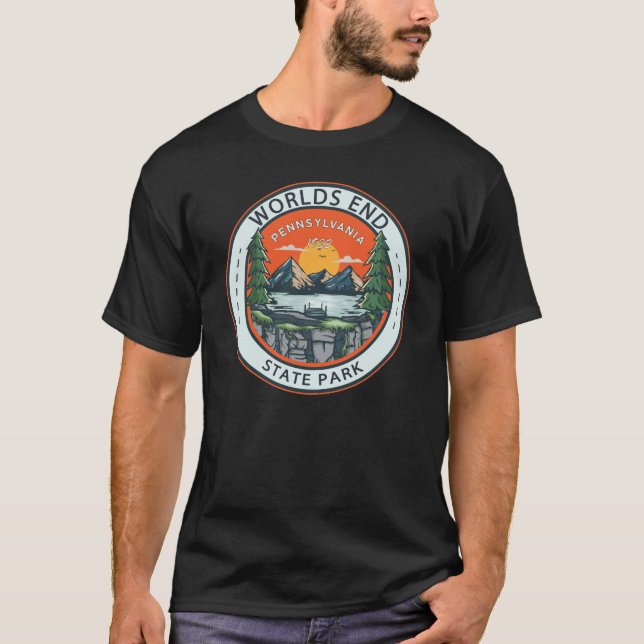 Worlds End State Park Pennsylvania Badge T-Shirt (Front)