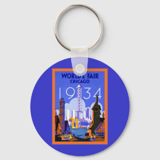 World's Fair Chicago 1934 ~ Vintage Travel Key Ring