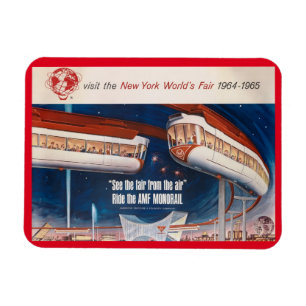 World's Fair Monorail, New York 1964 Vintage Postc Magnet