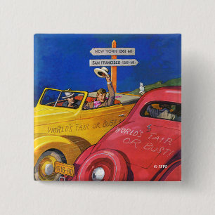 World's Fair or Bust 15 Cm Square Badge