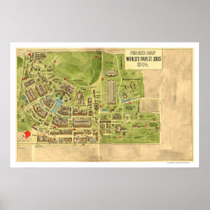 Worlds Fair St Louis Map 1904 Poster