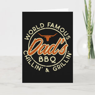 Worlds Famous Dads Bbq Grillin Byrbecue Fathers Da Card