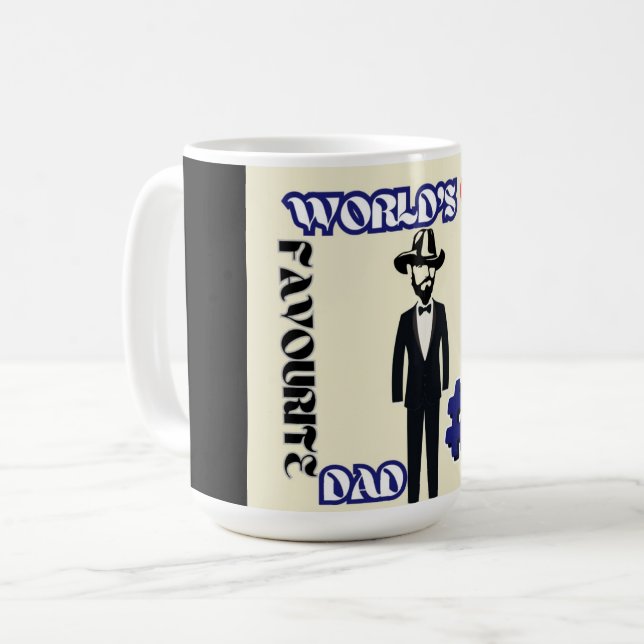 World's Favourite Dad #1 Coffee Mug (Front Left)