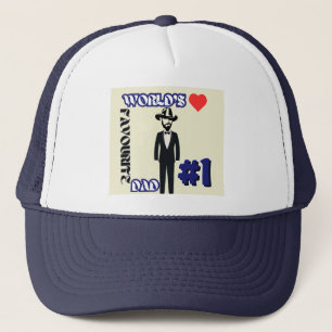 World's Favourite Dad #1 Navy Trucker Hat